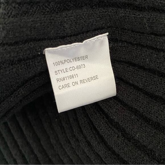 Amadi Anthropologie NWTs Black Knit Midi Ribbed Dress size large - Picture 10 of 10